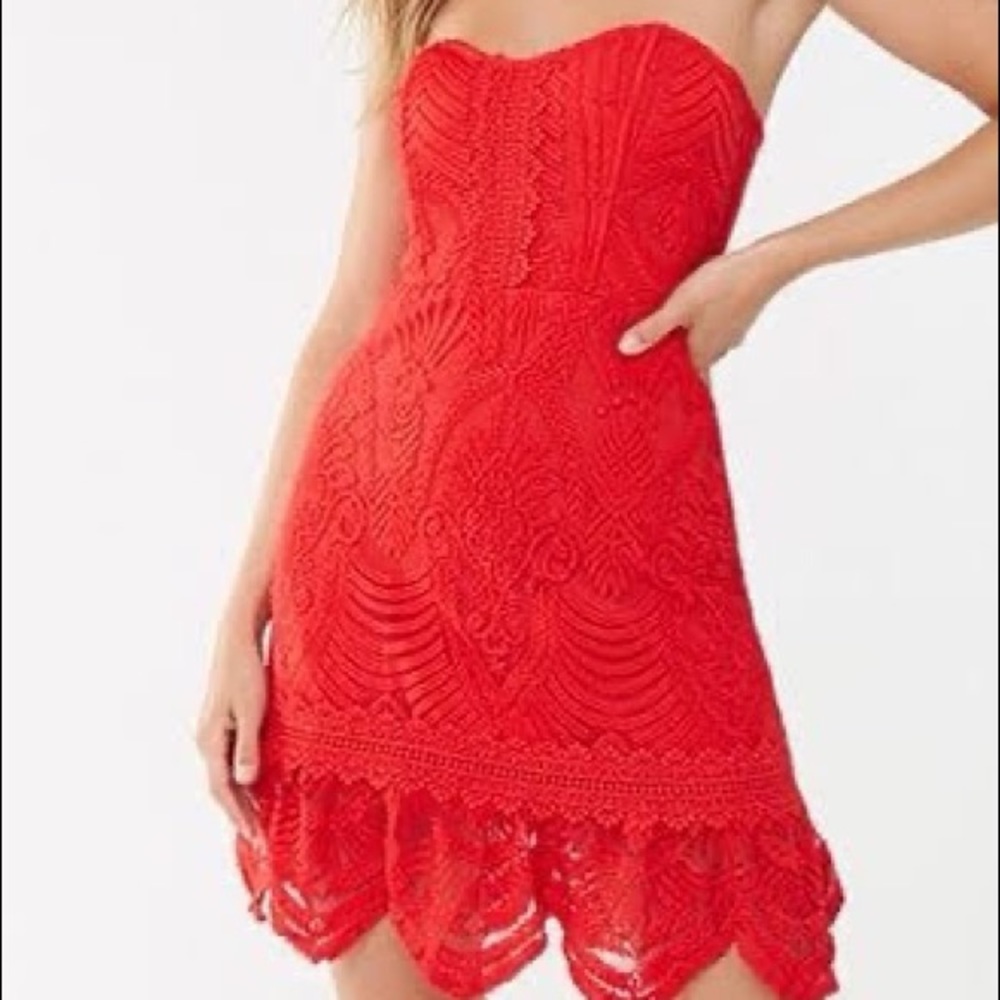 Red Strapless Dress
